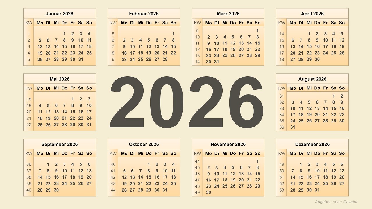 Kalender 2026