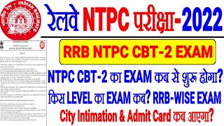 RRB NTPC CBT-2 EXAM कब शुरू होगा,किस LEVEL का EXAM कब?RRB WISE EXAM//CITY INTIMATION & Admit card कब