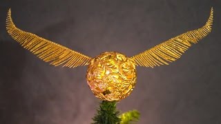 How To Make A Golden Snitch Tree Topper! Harry Potter Christmas!