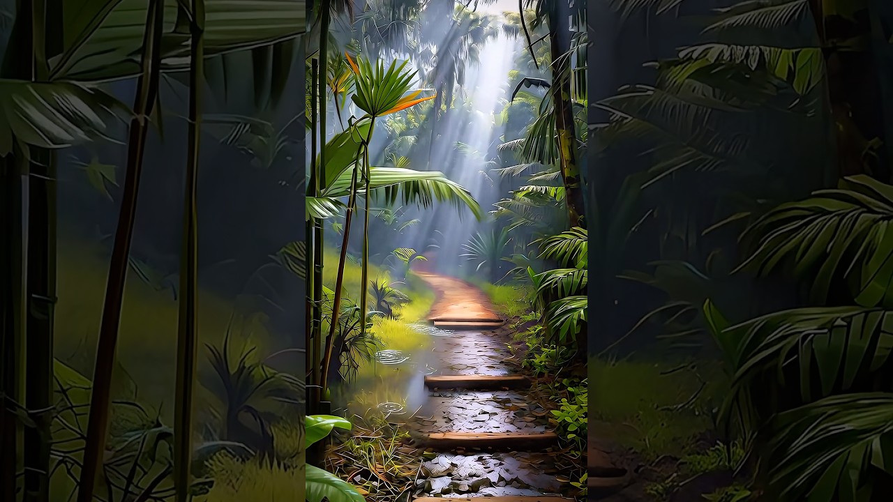Live 4K Wallpaper HD 2025 Healing Forrest & Rain #livewallpaper #wallpaper #background