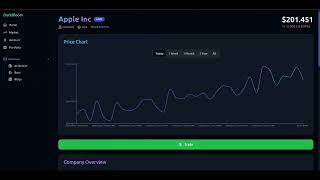 BloomTrade | Stock Trading Simulator | Fastify and FastAPI microservices | React