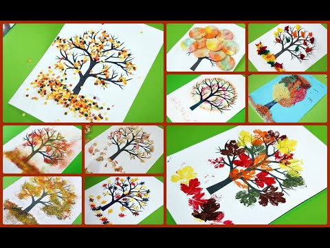 Jesienne drzewka / autumn trees fall craft kids art