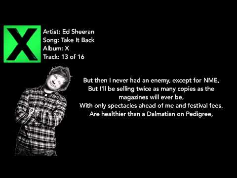 Take It Back - Ed Sheeran Lyrics