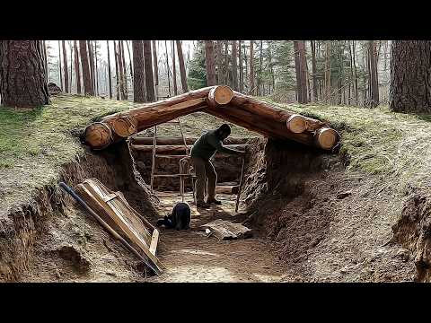 Man Builds a Hidden UNDERGROUND CABIN Deep in the Forest | Start to Finish by @lesnoy