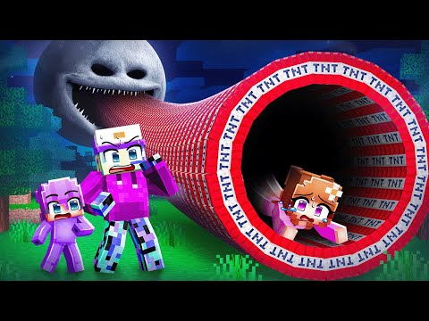 We Found a TNT TUNNEL to the MOON in Minecraft!