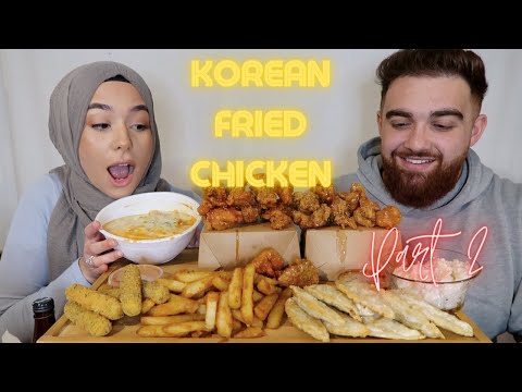 MUKBANG DE FRANGO FRITO COREANO | FRANGO GAMI, BOLÕES, MANDU, QUEIJO EXTRA TTEOKBOKKI