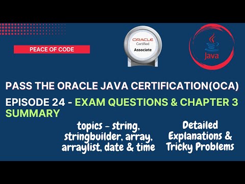 Java Certification Oca Exam Questions Chapter 3 Summary Javatutorial Oca Java