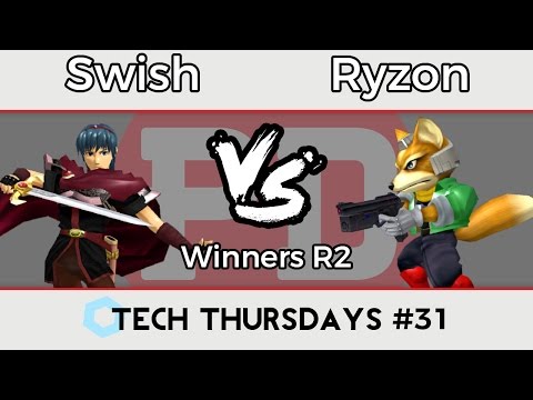 Tech Thursdays #31 -  Swish (Marth) Vs  Ryzon (Fox) Melee Winners Round 2