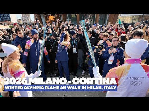 2026 Winter Olympic Flame in Milan, Italy 🇮🇹 | 4K Walk Along