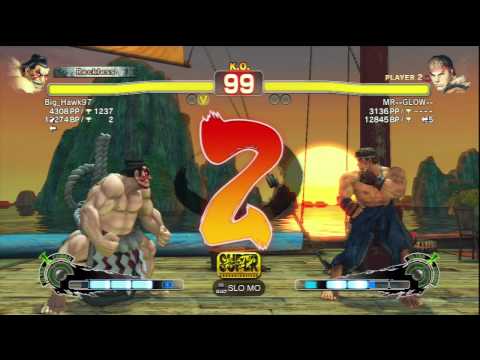 Big_Hawk97 (E.Honda) Vs MR--GLOW-- (Ryu) SSF4 AE Ranked Matches - PSN