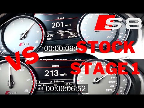Audi S8 STAGE 1 v.s. STOCK // COMPARISON 100-200km/h
