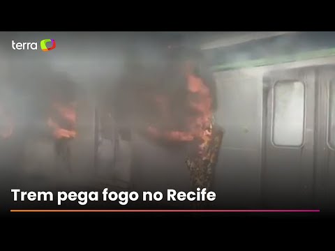 Train carrying passengers catches fire on the Recife Metro