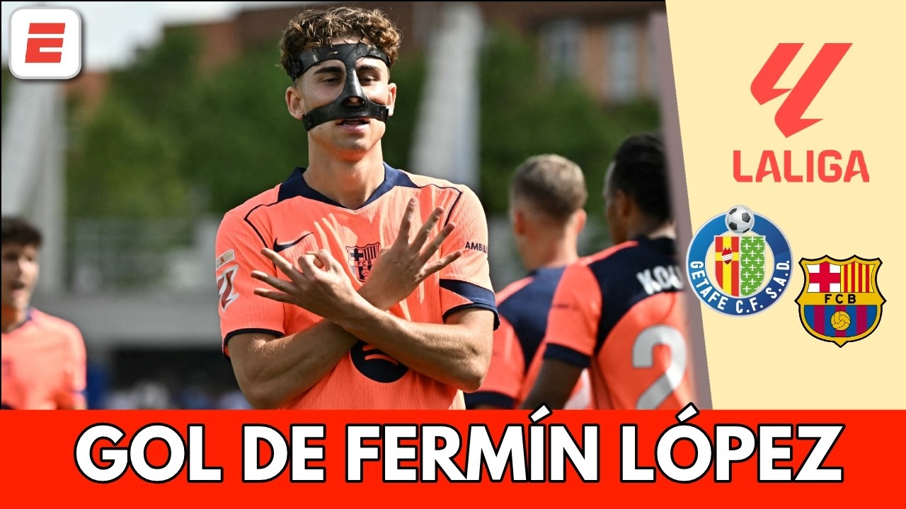 GOL DE BARCELONA Fermín López marcó el 1-0 ante GETAFE con DEDICATORIA a LAMINE YAMAL | La Liga