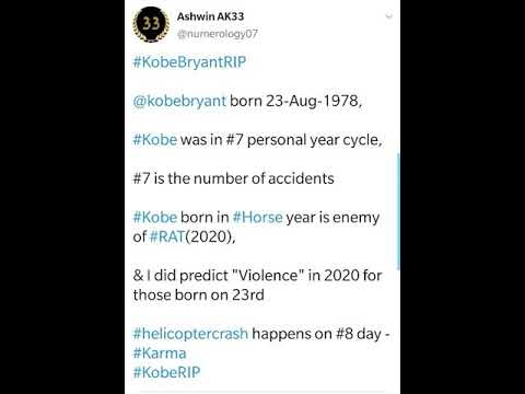 Kobe Bryant Death - Numerology and Astrology