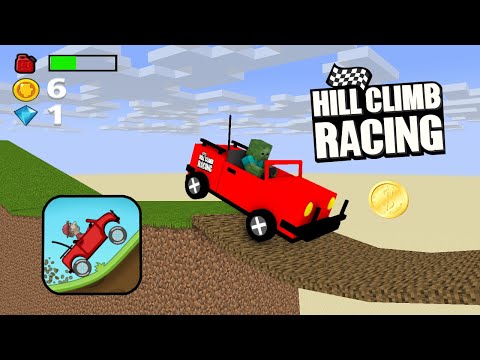 Monster School : HILL CLIMB RACING CHALLENGE 2 - Minecraft Animation