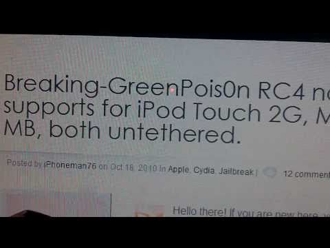 Greenpois0n Jailbreak Ipod Touch 2g MC/MB model
