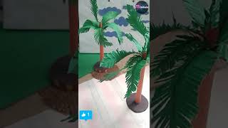 How to make Coconut tree at Home Using paper | #minikala | #Shorts |