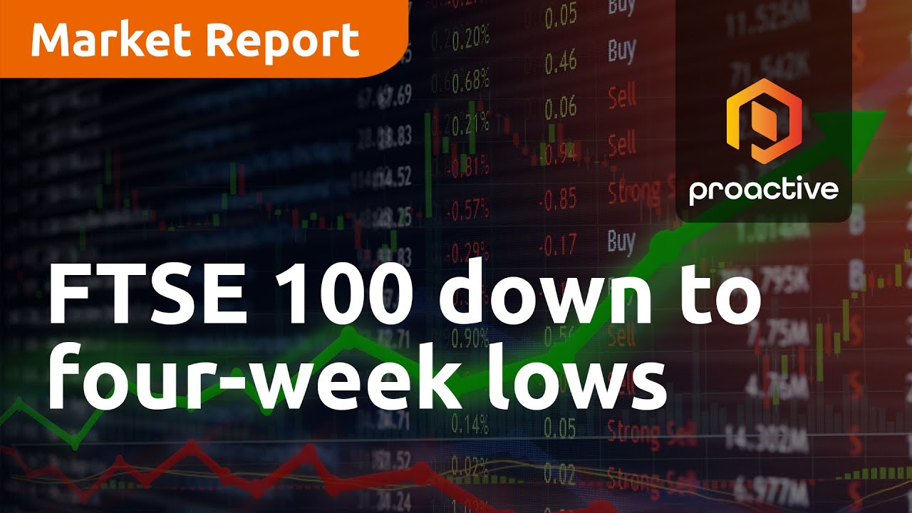 FTSE 100 down to four-week lows with miners underperforming - Market Report