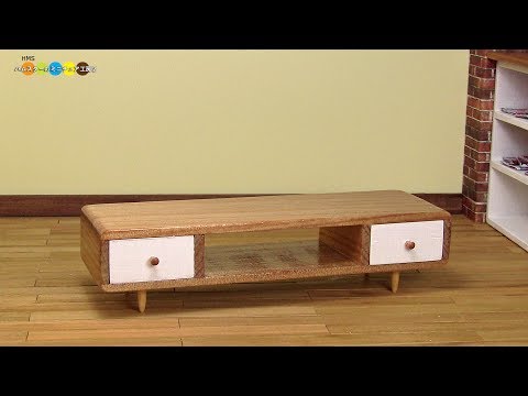 DIY Miniature TV Stand　ミニチュアテレビボード作り Video