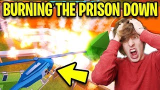 Jailbreak BURNING THE PRISON DOWN!!! (Prison On Fire Firetruck Update) | Roblox Jailbreak New Update