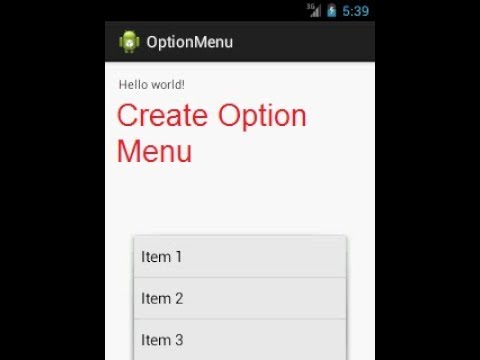 How To Create Android Option Menu in Android Studio