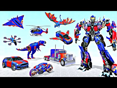 Optimus Prime Multiple Transformation Jet Robot Car Game 2020 - Android Gameplay
