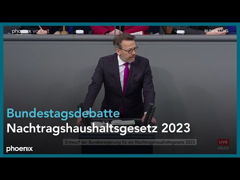 Video Thumbnail: Bundestagsdebatte zum Nachtragshaushaltsgesetz 2023 am 15.12.23