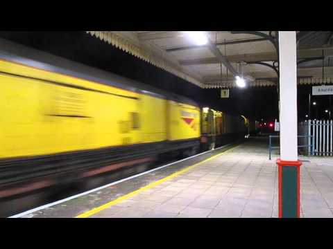 Network Rail Grinder Blasts through Rhyl