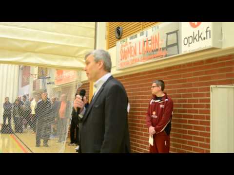 Pekka Myllymäki avasi yhteisvastuukeräyksen lentopalloturnauksen Littoisissa 31.1.2015