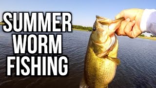 Summer Bass Fishing with Plastic Worms - VLOG