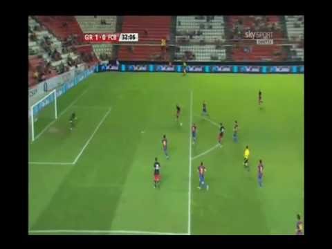 Gaizka Saizar goal | Girona 1-0 FC Barcelona | 8/8/2011