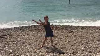 Rainbow floss by the sea