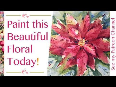 Watercolor Beginners Tutorial 'Poinsettia Beauty' for Christmas