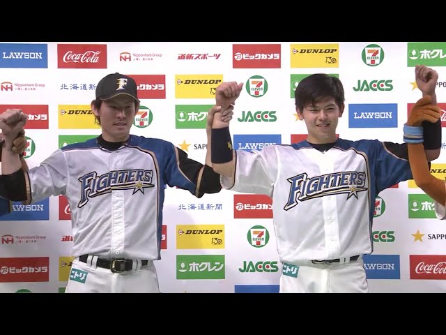 ファイターズ・高梨投手・清水選手ヒーローインタビュー 2018/4/25 F-Bs