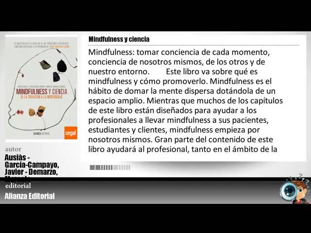 Vídeo relacionado con Mindfulness para todos: Medita, conoce la mente y saborea el presente (SIN COLECCION)