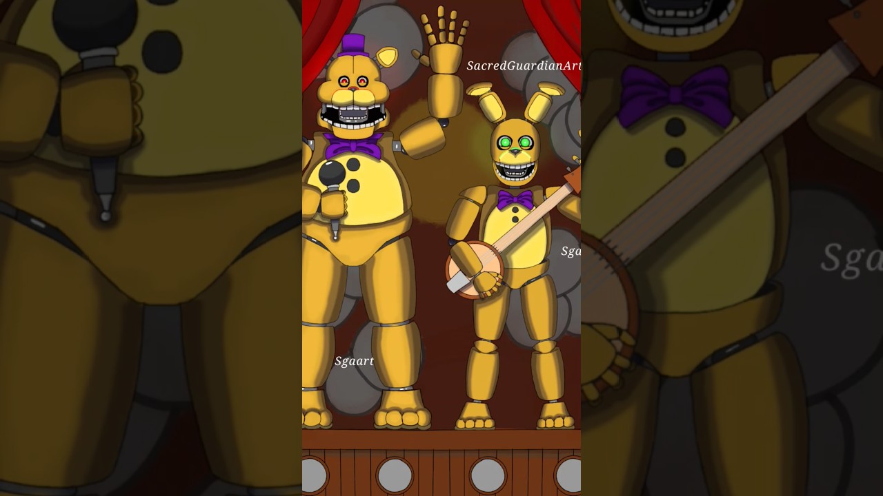 Drawing Fredbear and Springbonnie PT 2 #fnaf #fivenightsatfreddys #fivenightsatfreddy #music #art