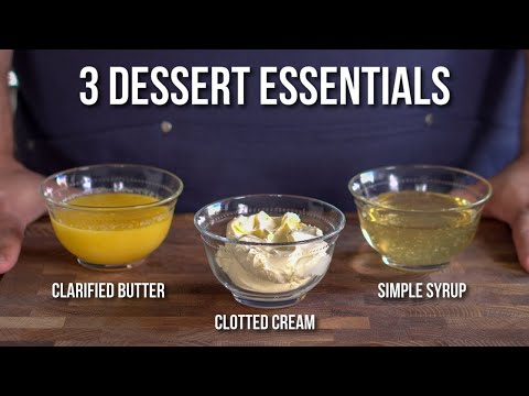 3 Middle Eastern Dessert Essentials - How to make Clarified Butter, Clotted Cream, and Simple Syrup