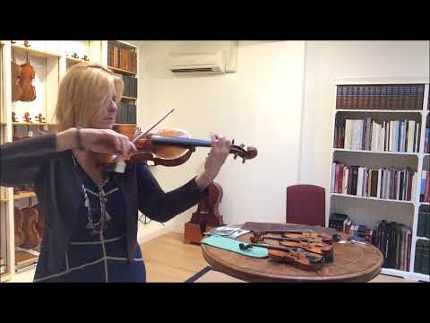 Trying out the ‘Ex-Croall McEwen’  violin made by Antonio Stradivari (1644-1737)
