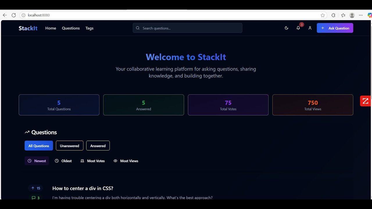 SAKSHAM_STACKT A minimal QA Forum Platform