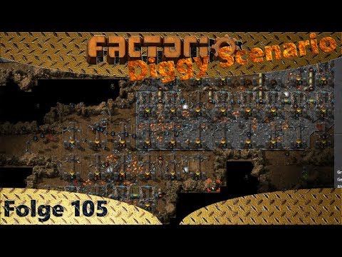 Factorio - Diggy Scenario - Mehr Erze fördern - Let's Play 105 - Deutsch - German