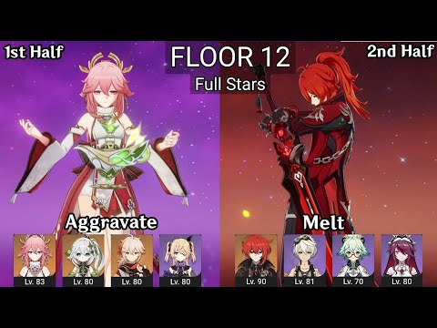 Yae Aggravate + Diluc Melt  | 3.7 Spiral Abyss Floor 12 9 Stars | Genshin Impact