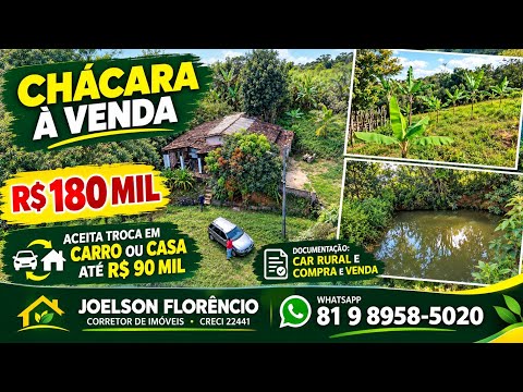 Chácara a venda em Catende PE 1.8 hectares perto da cidade muita água e árvores frutíferas 