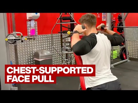 Exercice Tirage visage à la poulie en appui sur un banc