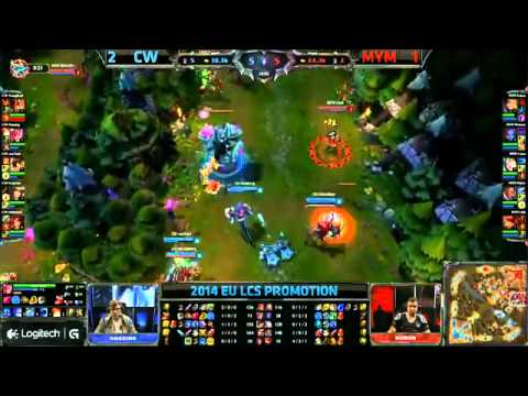 CW Youngbuck Shyvana VS MYM Game 4 Highlights   2014 EU LCS Promotion Tournament MUST SEE