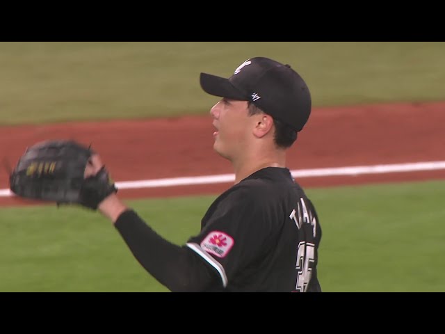 【5回裏】前の回から5者連続三振!! マリーンズ・田中晴也 安定した投球で5回までに9個の奪三振!! 2025年7月27日 北海道日本ハムファイターズ 対 千葉ロッテマリーンズ