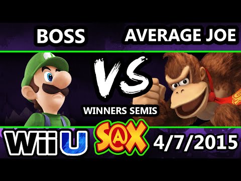 S@X - Average Joe (DK) Vs. Boss (Luigi) SSB4 Winners Semis - Smash Wii U - Smash 4