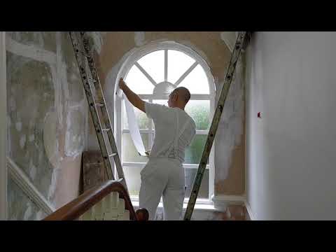 Hanging Paintable Lining Paper Arched Window And Wall. Easy!