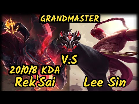 Blank (REK'SAI) vs LEE SIN - 20/0/8 KDA JUNGLE GAMEPLAY - KR Ranked GRANDMASTER