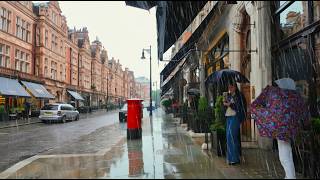 Rainy London Walk ☔ Luxury Streets of Mayfair | Relaxing City Sounds 4K