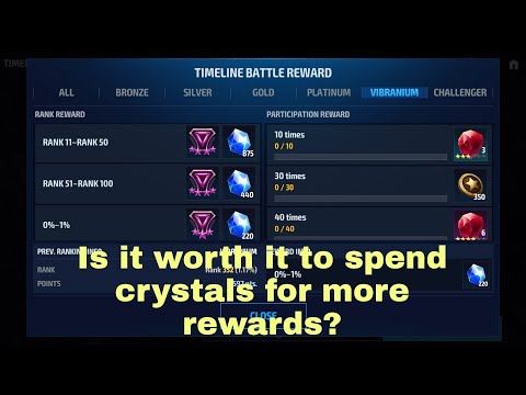 Timeline Battle Vibranium Rewards | Spend Crystals for More Rewards? - Marvel Future Fight